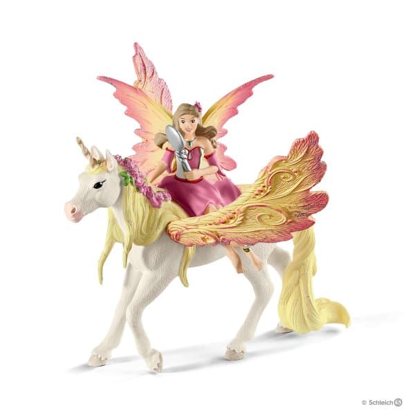 Schleich-Fairy Feya with Pegasus Unicorn-70568-Legacy Toys