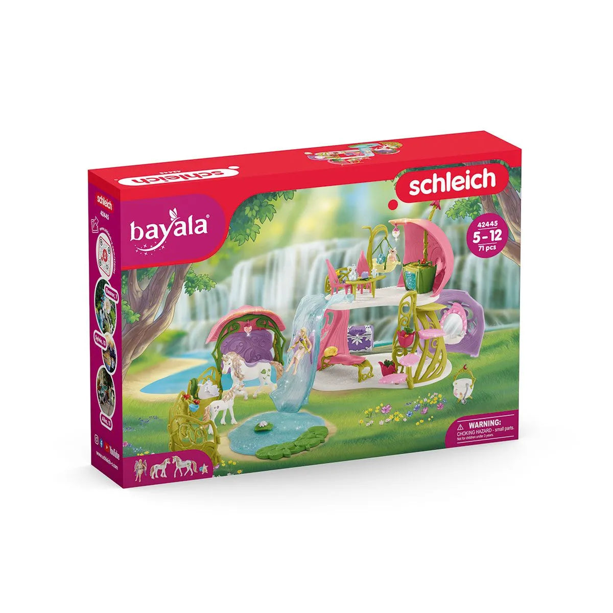 Schleich-Glittering Flower House with Unicorns, Lake and Stable-42445-Legacy Toys