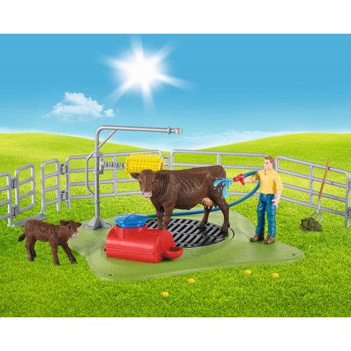 Schleich-Happy Cow Wash-42529-Legacy Toys