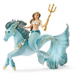 Schleich-Mermaid Eyela Riding Underwater Horse-70594-Legacy Toys