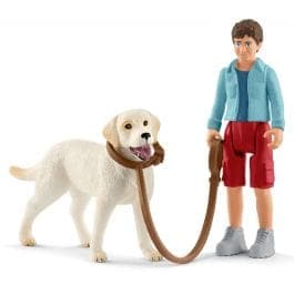 Schleich-Walking with Labrador Retriever-42478-Legacy Toys