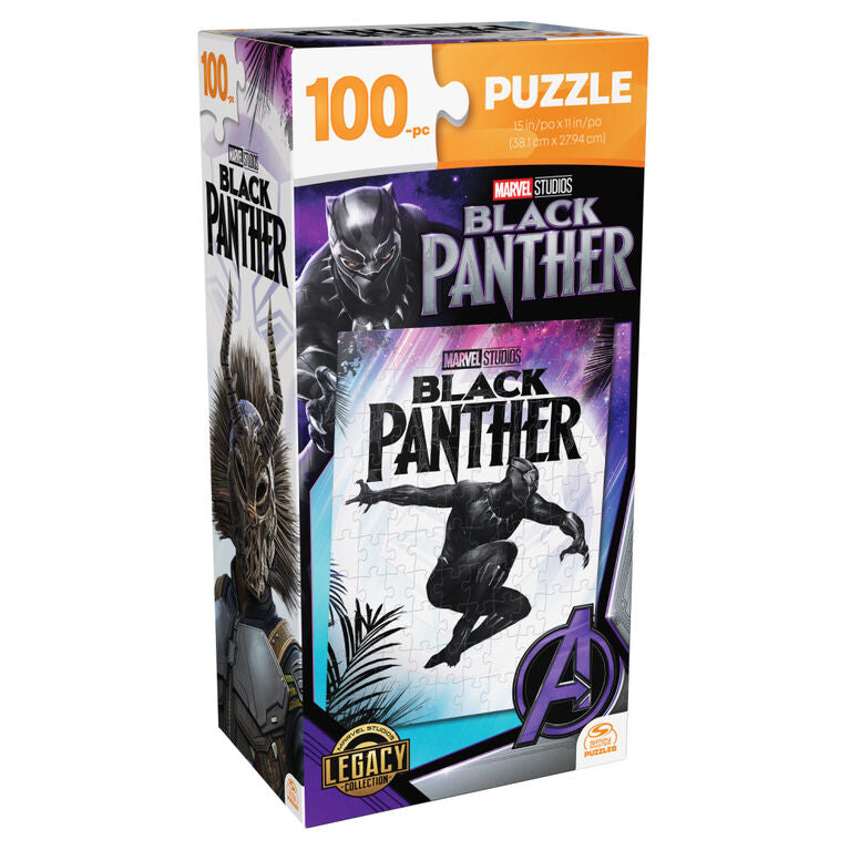 Spin Master-100-Piece Tower Jigsaw Puzzle - Marvel Comics Black Panther-20138345-Legacy Toys