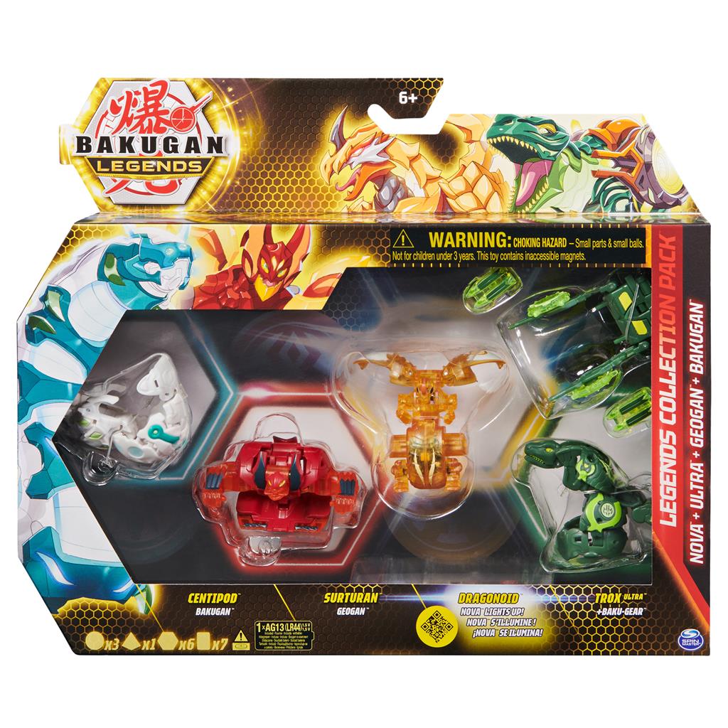 Bakugan Legends Centipod, Surturan, Dragonoid & Trox Ultra 4-Figure Collection Pack