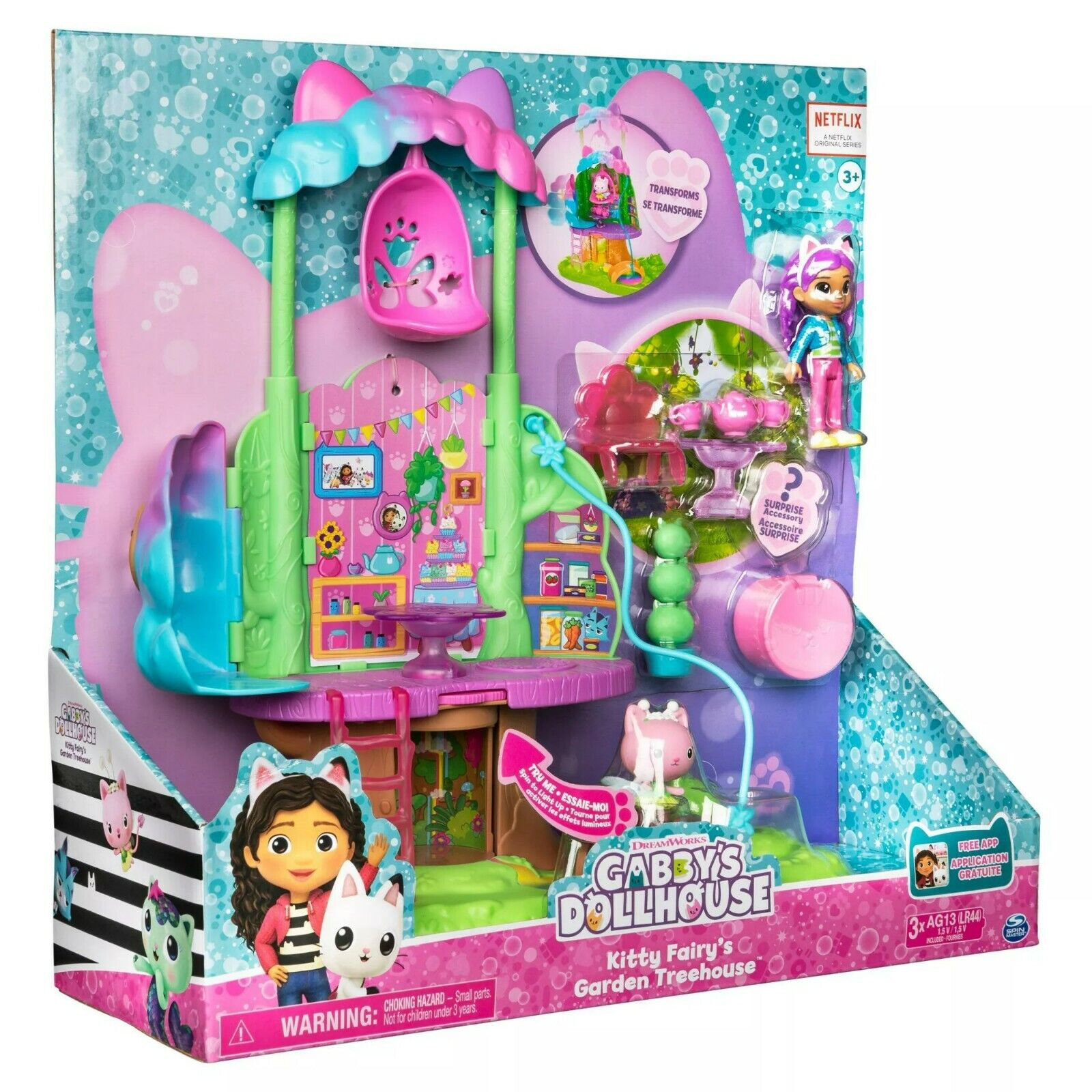 Spin Master-Gabby's Dollhouse Kitty Fairy's Garden Treehouse Playset-6061580-Legacy Toys