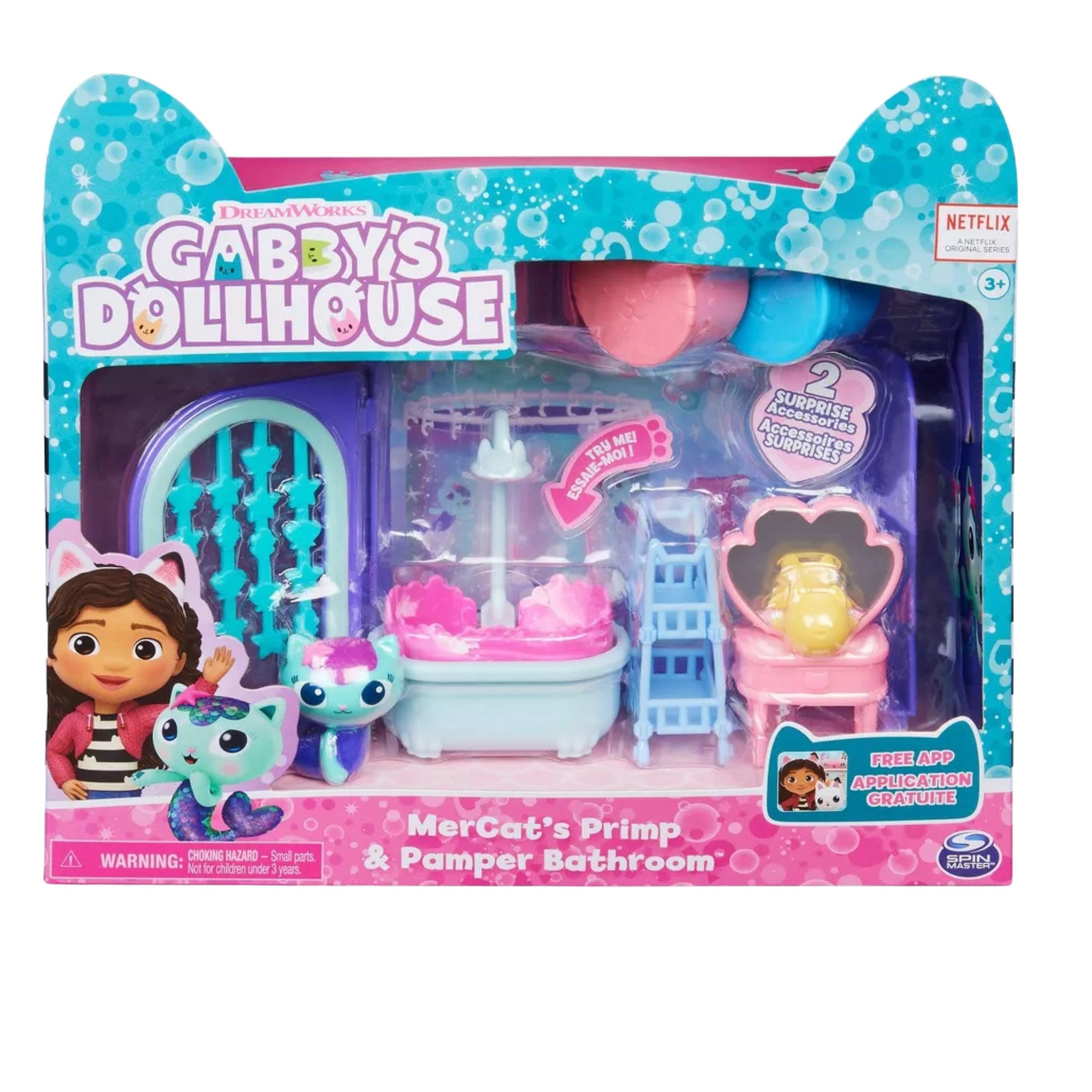 Spin Master-Gabby's Dollhouse MerCat's Primp & Pamper  Bathroom-6062033-Legacy Toys