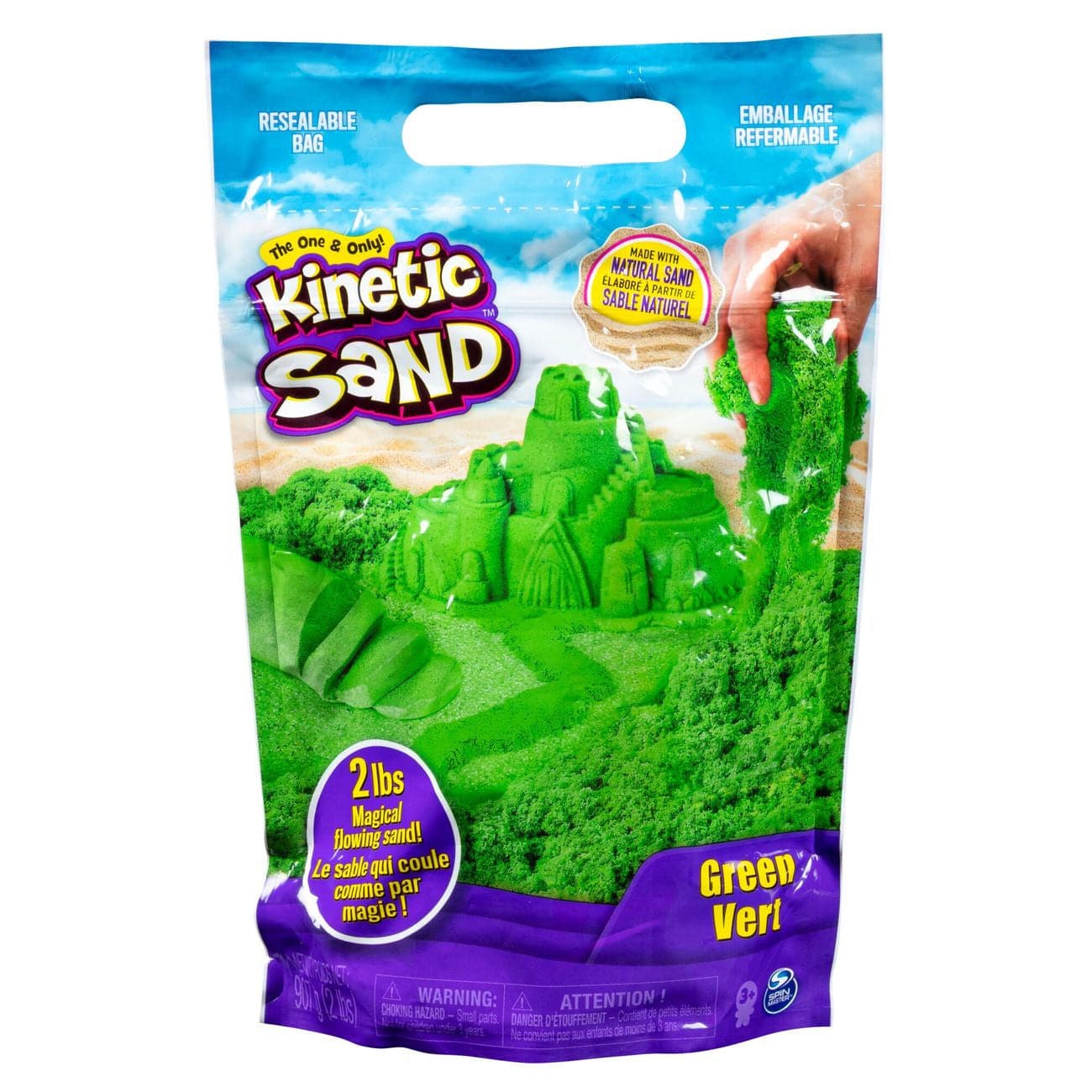 Spin Master-Kinetic Sand 2 lb Color Bag-20107735-Green-Legacy Toys