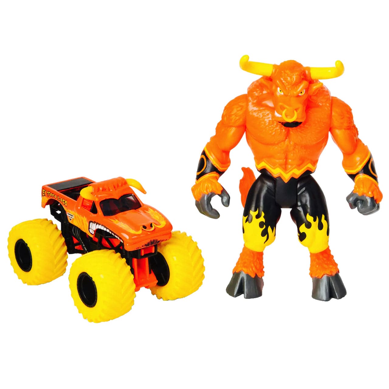 Spin Master-Monster Jam 1:64 Scale Monster Truck and Creature-20129654-EL Toro Loco and Furioso-Legacy Toys