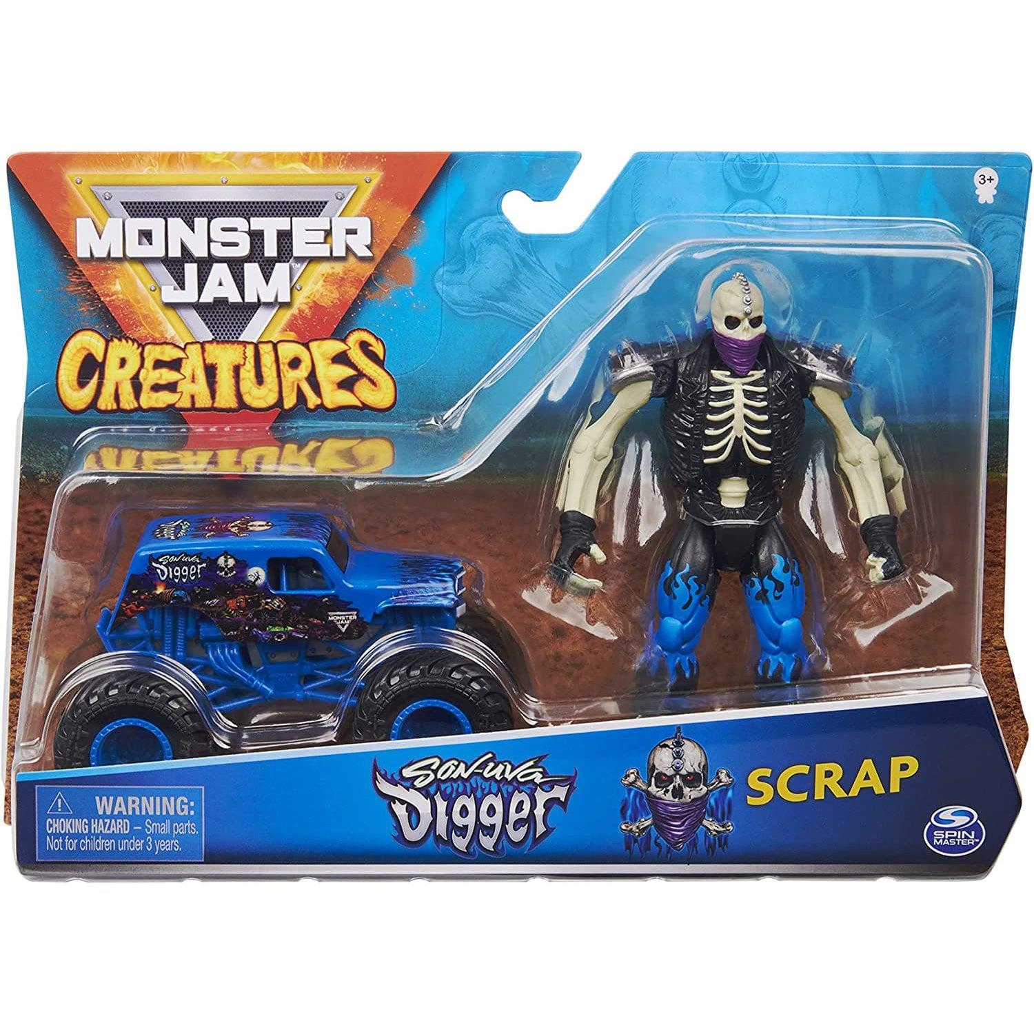 Spin Master-Monster Jam 1:64 Scale Monster Truck and Creature--Legacy Toys