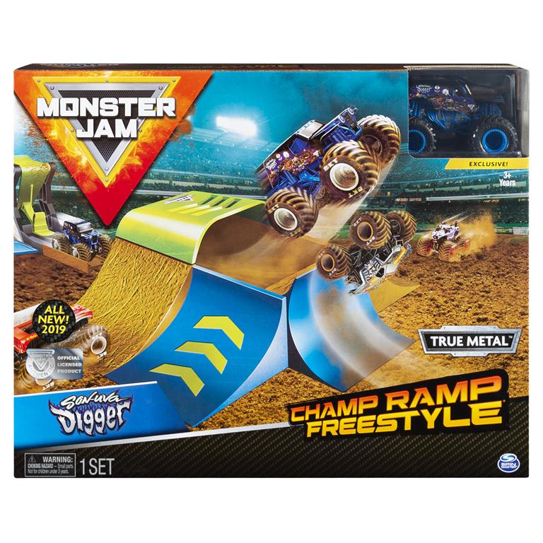 Spin Master-Monster Jam 1:64 Vehicle Playset Assortment-20125978-Champ Ramp Freestyle-Legacy Toys