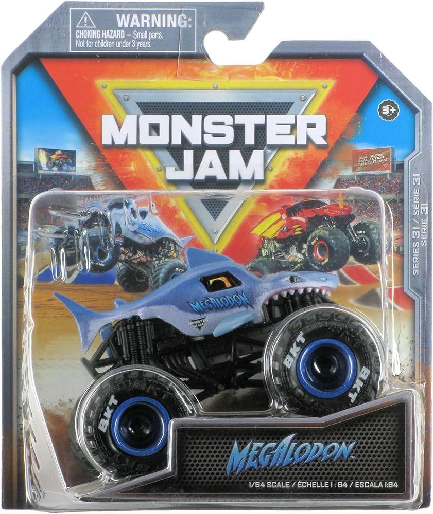Spin Master-Monster Jam 2023 1:64 Scale Die-Cast Monster Truck - Megalodon-20142961-Legacy Toys