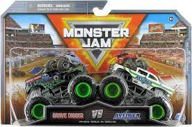 Spin Master-Monster Jam: Official 1:64 Die-Cast Monster Trucks 2-Pack Assortment - Grave Digger vs Avenger-20142617-Legacy Toys