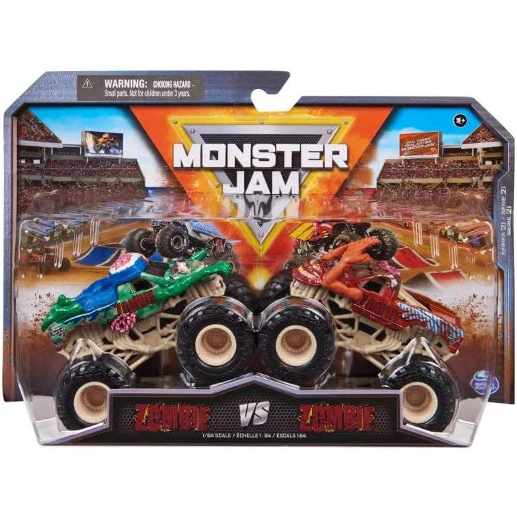 Spin Master-Monster Jam: Official 1:64 Scale Die-Cast Monster Trucks 2-Pack Assorted-20137986-Zombie vs Zombie-Legacy Toys
