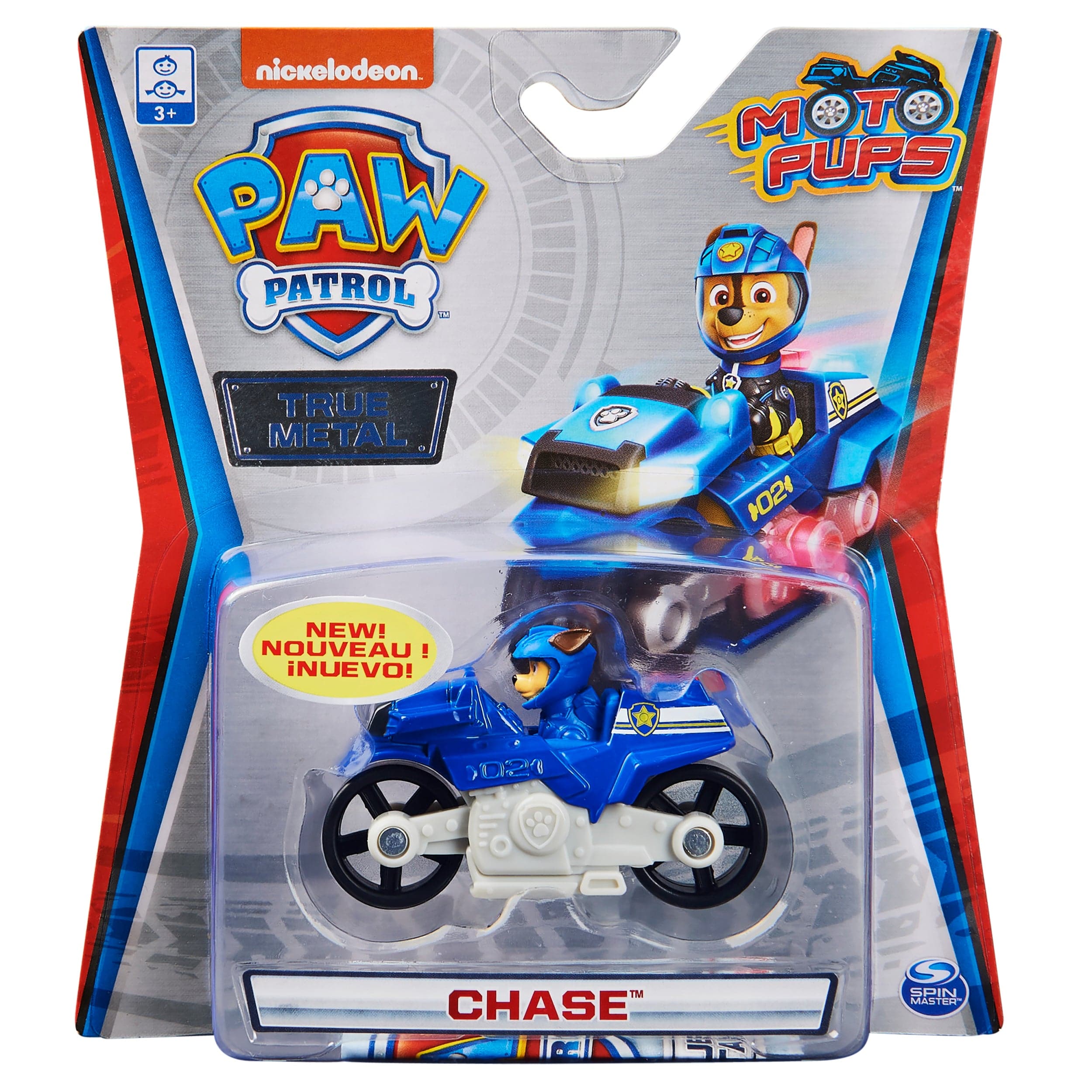 Spin Master-PAW Patrol True Metal 1:55 Scale Die Cast-20127775-Moto Pups Chase-Legacy Toys