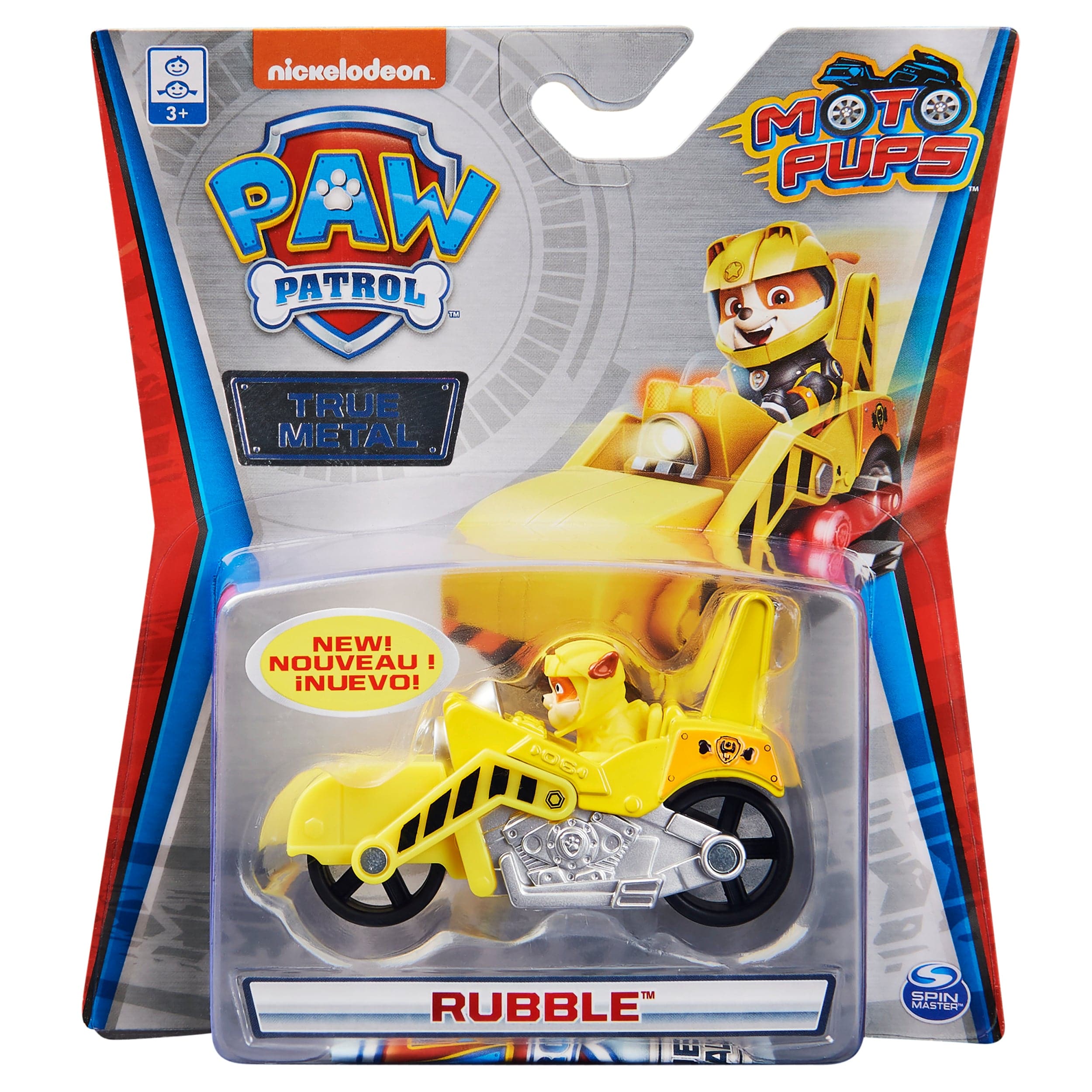 Spin Master-PAW Patrol True Metal 1:55 Scale Die Cast-20130496-Moto Pups Rubble-Legacy Toys