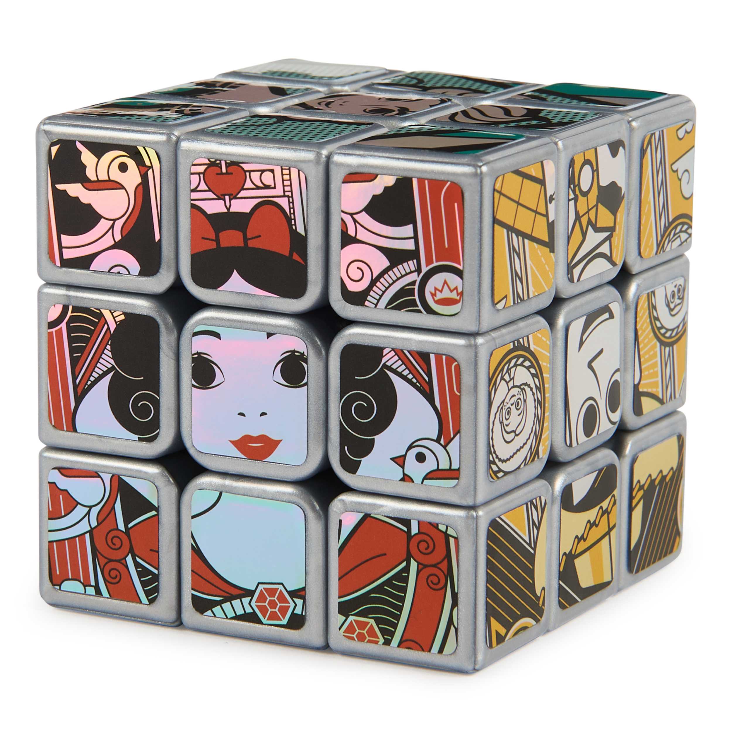 Spin Master-Rubik's 3 x 3 Disney 100th Anniversary Metallic Platinum Cube-6068390-Legacy Toys