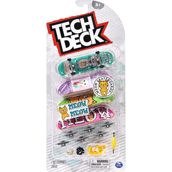 Spin Master-Tech Deck Ultra DLX Fingerboard 4-Pack Assortment-20136681-Meow Skateboards-Legacy Toys