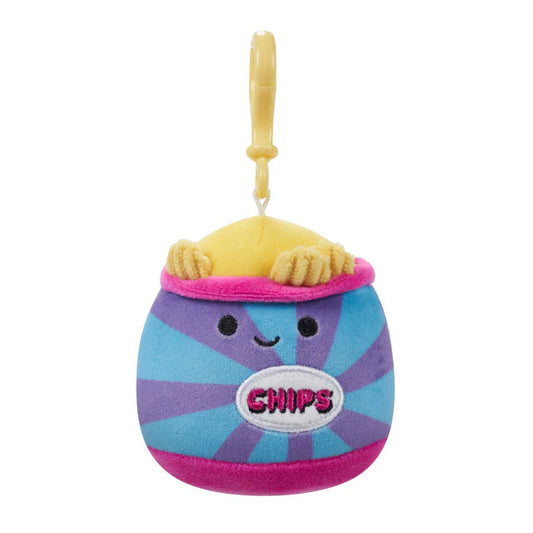 Squishmallows-Squishmallows 3.5" Neon Junk Food Plush Clip-On-SQCP00274-Patricia the Bag of Chips-Legacy Toys