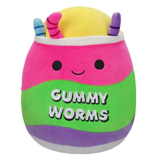 Squishmallows-Squishmallows 8" Neon Junk Food Plush-SQCR06227-Silver the Gummy Worms Candy-Legacy Toys