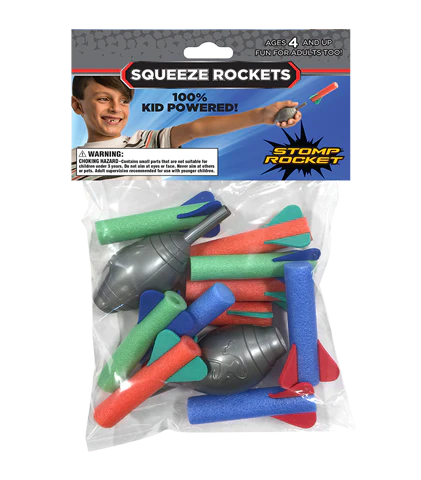 Foam Rocket Blasters, Set of 6, Each Set with 1 Squeeze Launcher