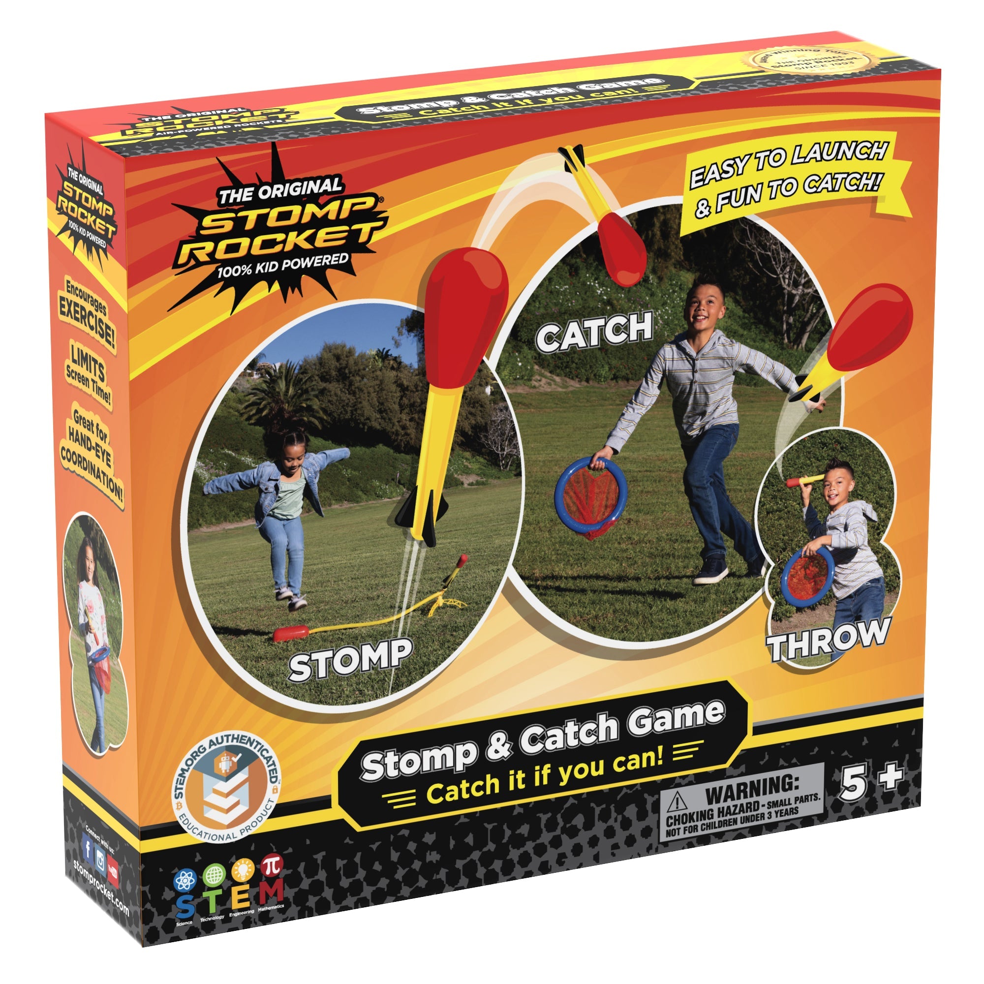 Stomp Rockets-Stomp Rocket - Stomp and Catch - 4 Rockets/1 Net-20086-Legacy Toys