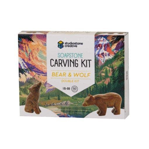 Studiostone Creative-Soapstone Carving Kit Bear & Wolf-BWDK-Legacy Toys
