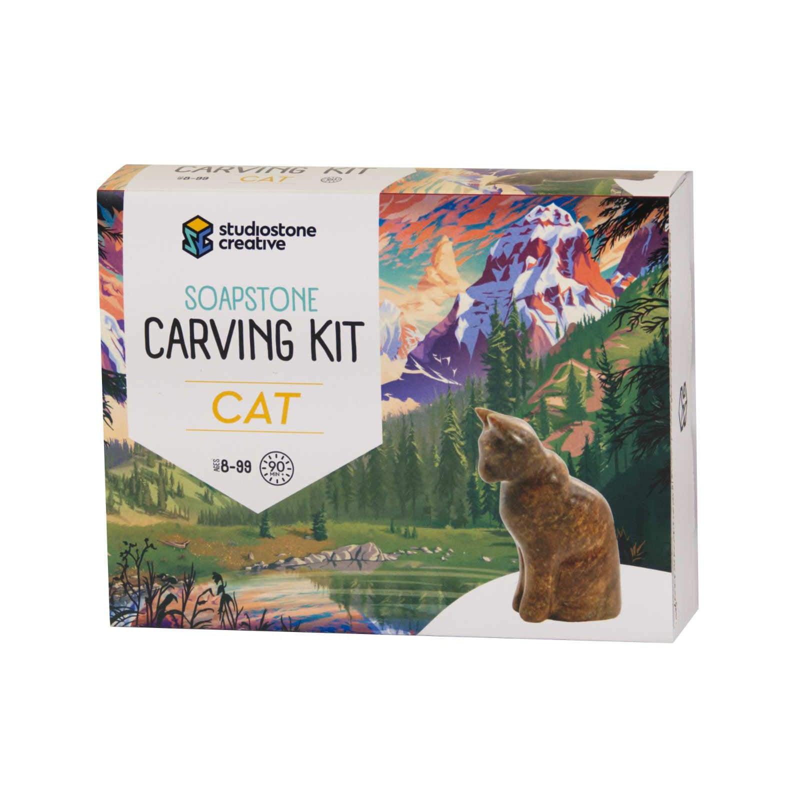 Studiostone Creative-Soapstone Carving Kit Cat-CAUK-Legacy Toys