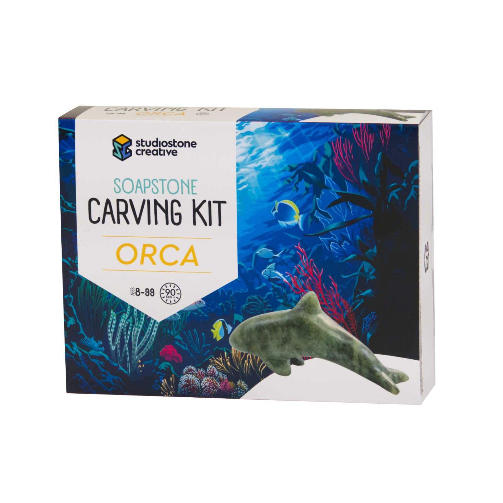 Studiostone Creative-Soapstone Carving Kit Orca-ORKU-Legacy Toys
