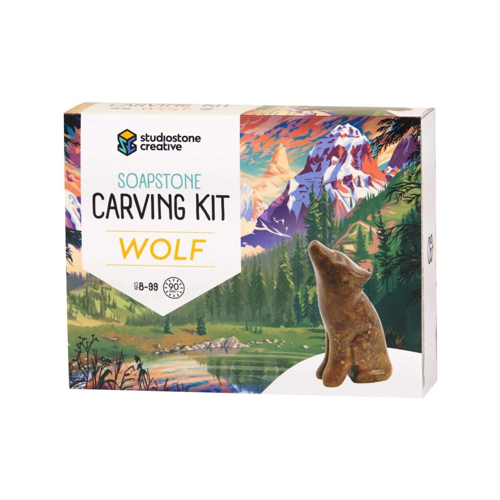 Studiostone Creative-Soapstone Carving Kit Wolf-WOUK-Legacy Toys