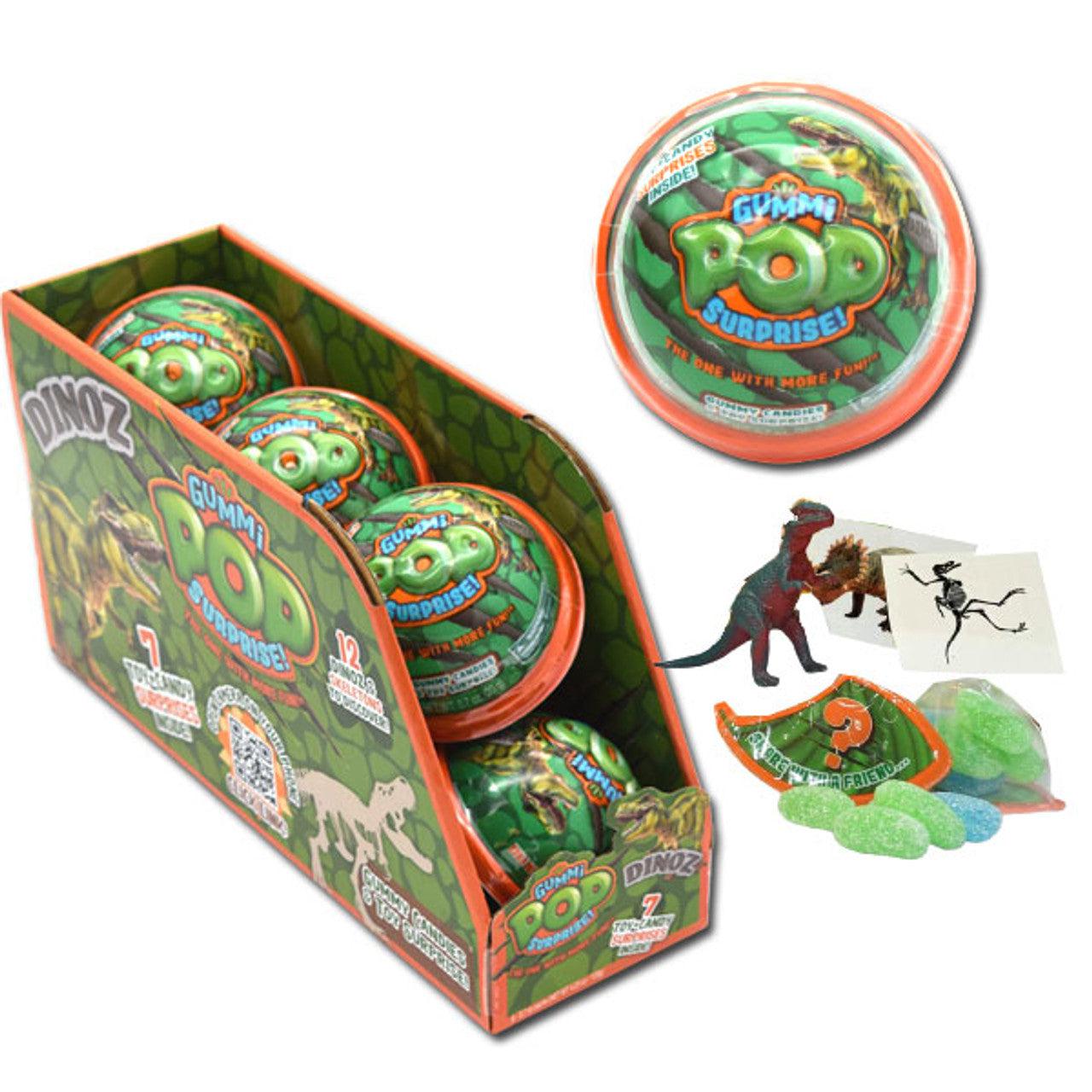 Sweet N Fun-Gummi Pop Surprise Dinoz-3002-Box of 6-Legacy Toys