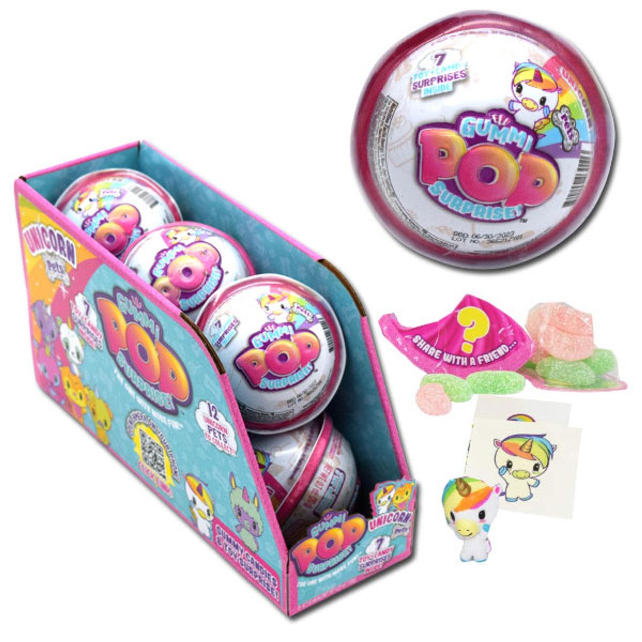 Sweet N Fun-Gummi Pop Surprise Unicorn Pets-3012-Box of 6-Legacy Toys