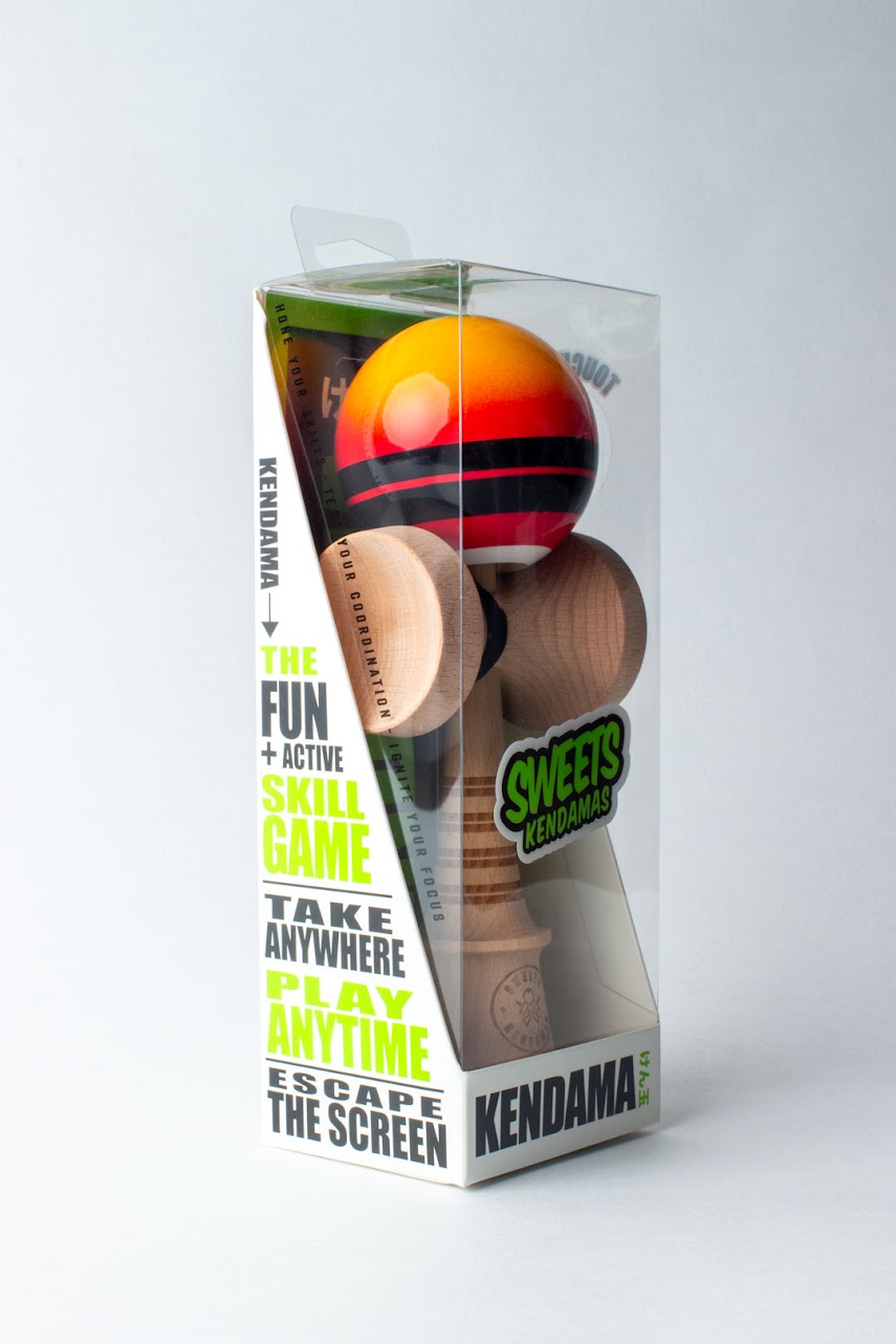 Sweets Kendamas-Sweets Double Stripe Fade Kendama-SK1760-Red-Legacy Toys