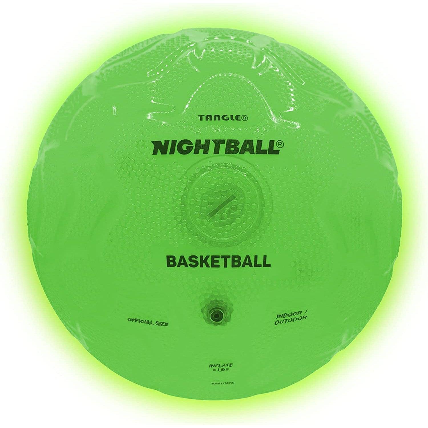 Tangle-Nightball Glow in the Dark Light Up Basketball Green-12857-Legacy Toys