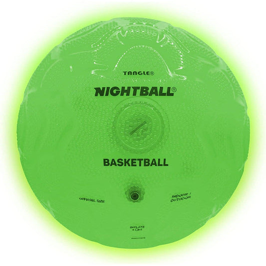 Tangle-Nightball Glow in the Dark Light Up Basketball Green-12857-Legacy Toys