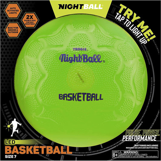 Tangle-Nightball Glow in the Dark Light Up Basketball Green-12857-Legacy Toys