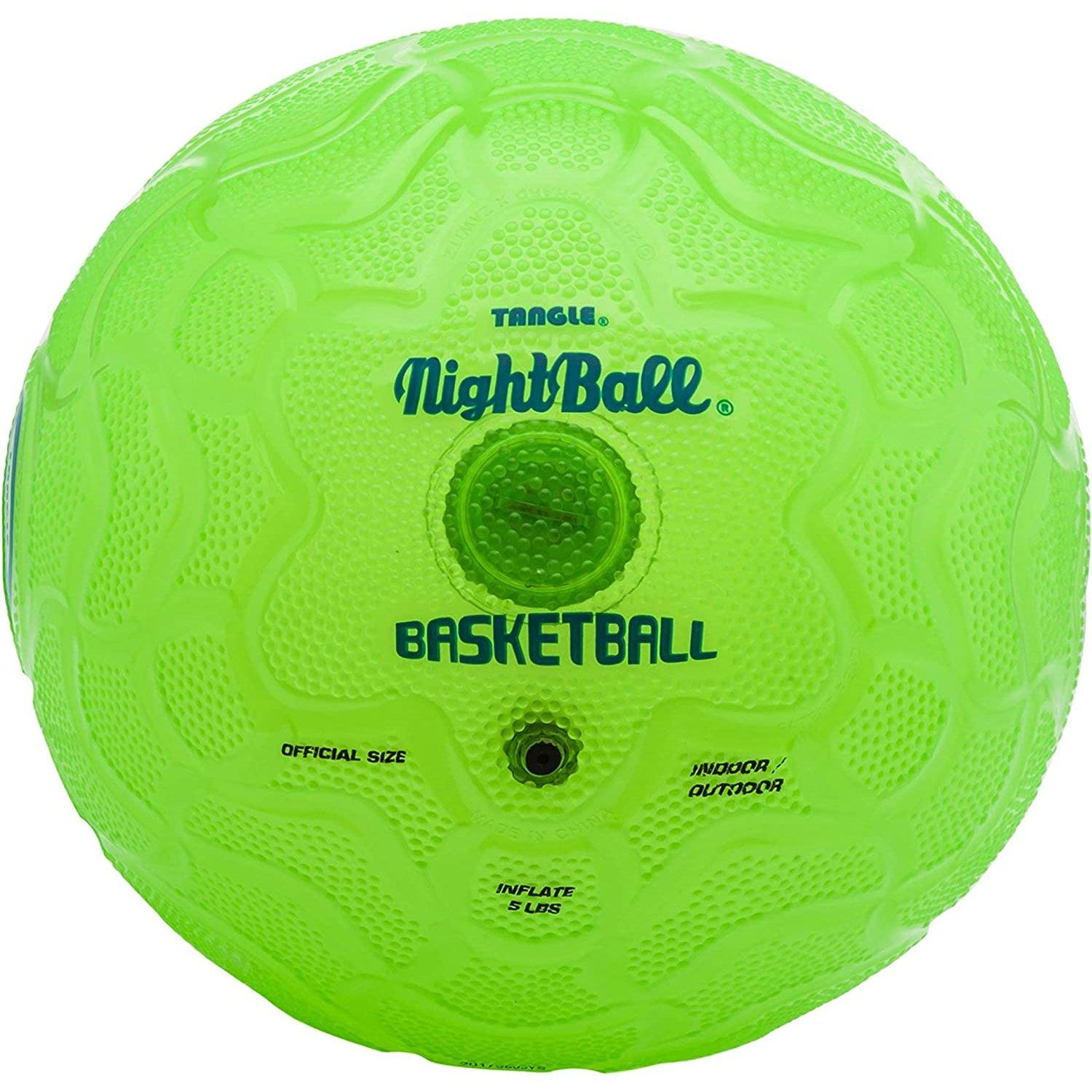 Tangle-Nightball Glow in the Dark Light Up Basketball Green-12857-Legacy Toys