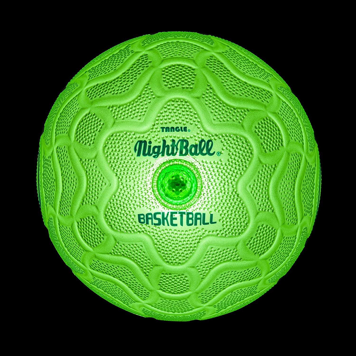 Tangle-Nightball Glow in the Dark Light Up Basketball Green-12857-Legacy Toys