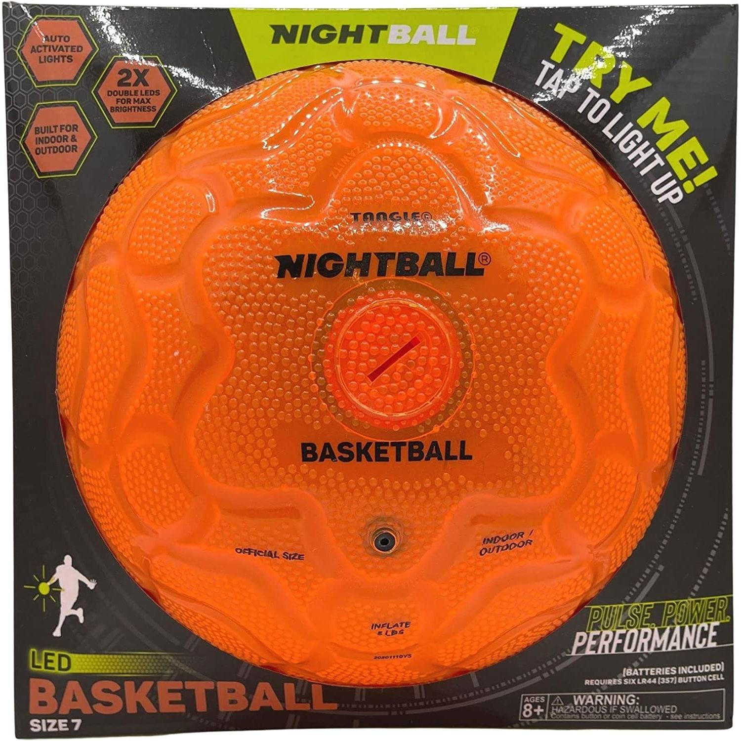 Tangle-Nightball Glow in the Dark Light Up Basketball Orange-12757-Legacy Toys