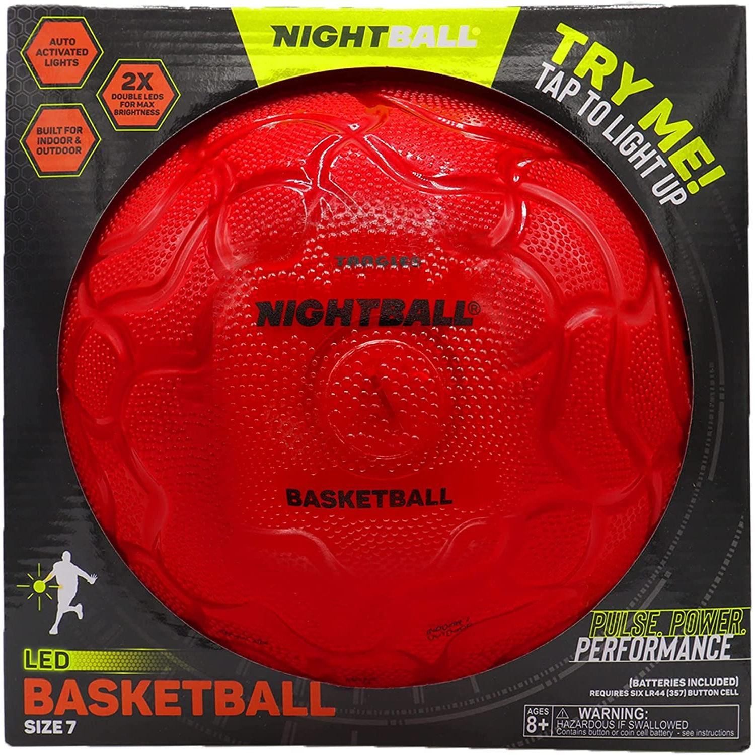Tangle-Nightball Glow in the Dark Light Up Basketball Red-12777-Legacy Toys