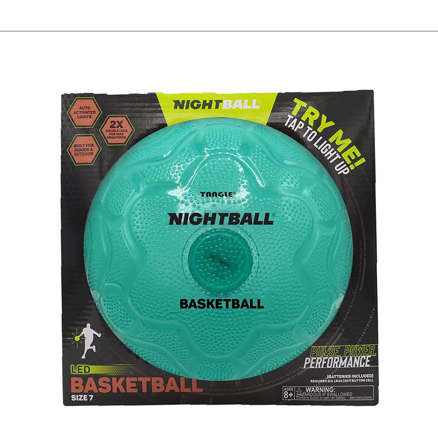 Tangle-Nightball Glow in the Dark Light Up Basketball Teal-12776-Legacy Toys