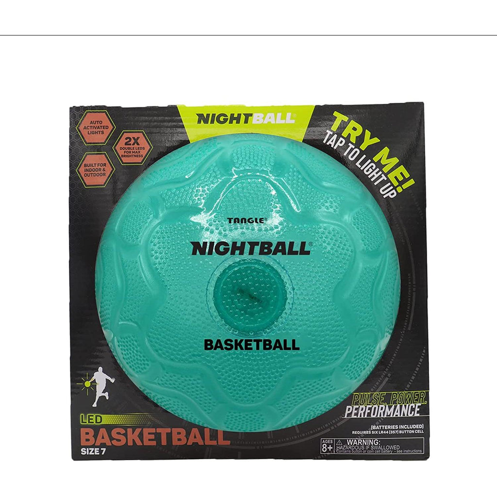 Tangle-Nightball Glow in the Dark Light Up Basketball Teal-12776-Legacy Toys