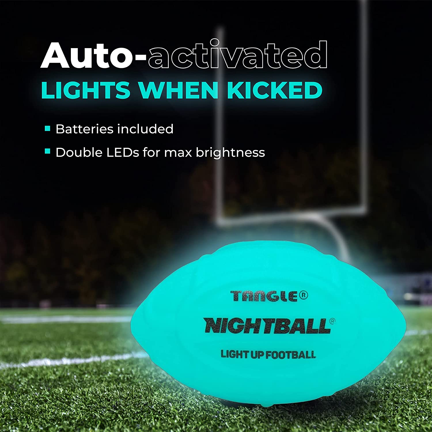 Tangle-Nightball Glow in the Dark Light Up Football Blue-12800-Legacy Toys
