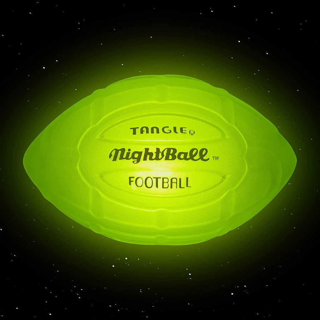 Tangle-Nightball Glow in the Dark Light Up Football Green-12796-Legacy Toys