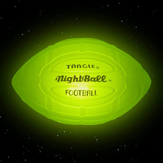 Tangle-Nightball Glow in the Dark Light Up Football Green-12796-Legacy Toys