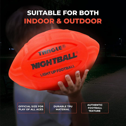 Tangle-Nightball Glow in the Dark Light Up Football Red-12793-Legacy Toys
