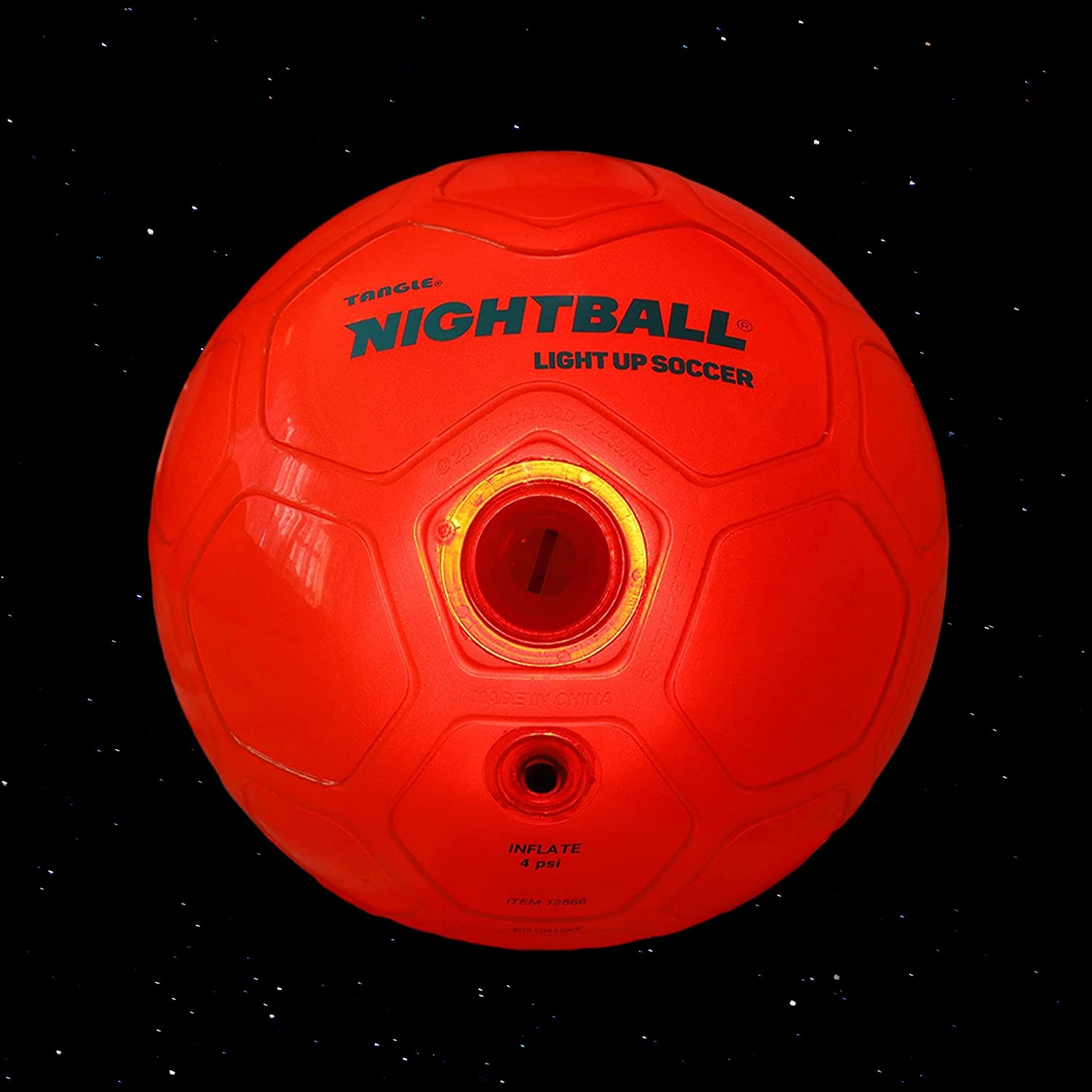 Tangle-Nightball Glow in the Dark Light Up Soccer Ball Orange-12866-Legacy Toys