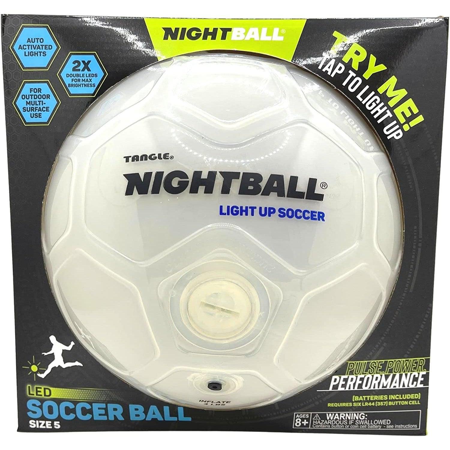 Tangle-Nightball Glow in the Dark Light Up Soccer Ball White-12811-Legacy Toys