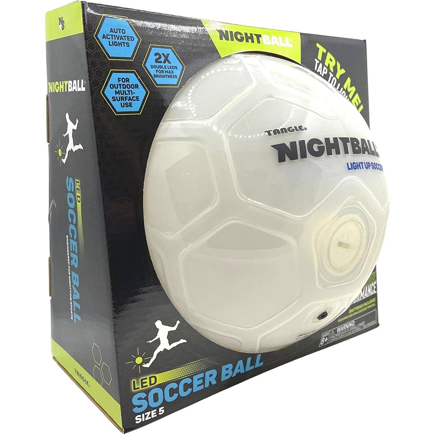 Tangle-Nightball Glow in the Dark Light Up Soccer Ball White-12811-Legacy Toys