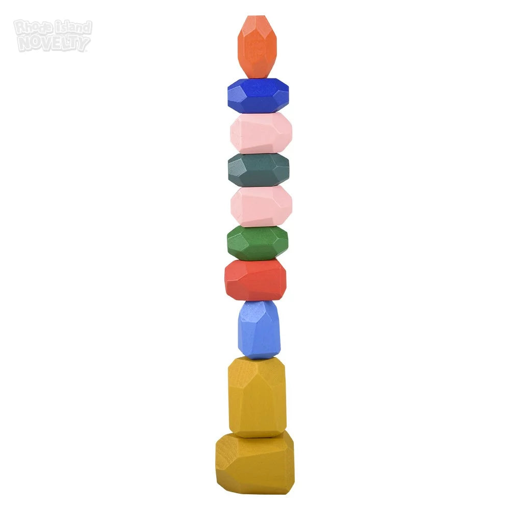The Toy Network-10 pieces Wooden Balancing Stones-FR-WOOBA-Legacy Toys