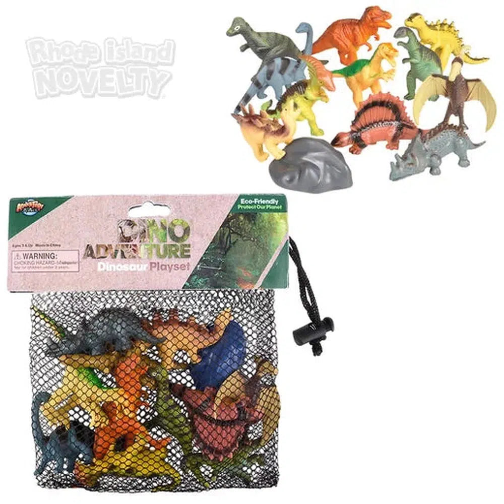 The Toy Network-12 Piece Dinosaur Mesh Bag Play Set-AT-MTDIN-Legacy Toys