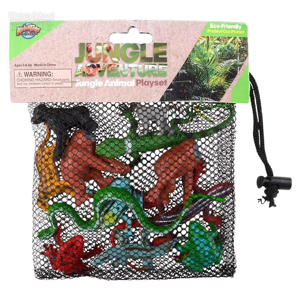 The Toy Network-12 Piece Jungle Mesh Bag Play Set-AT-MTJUN-Legacy Toys
